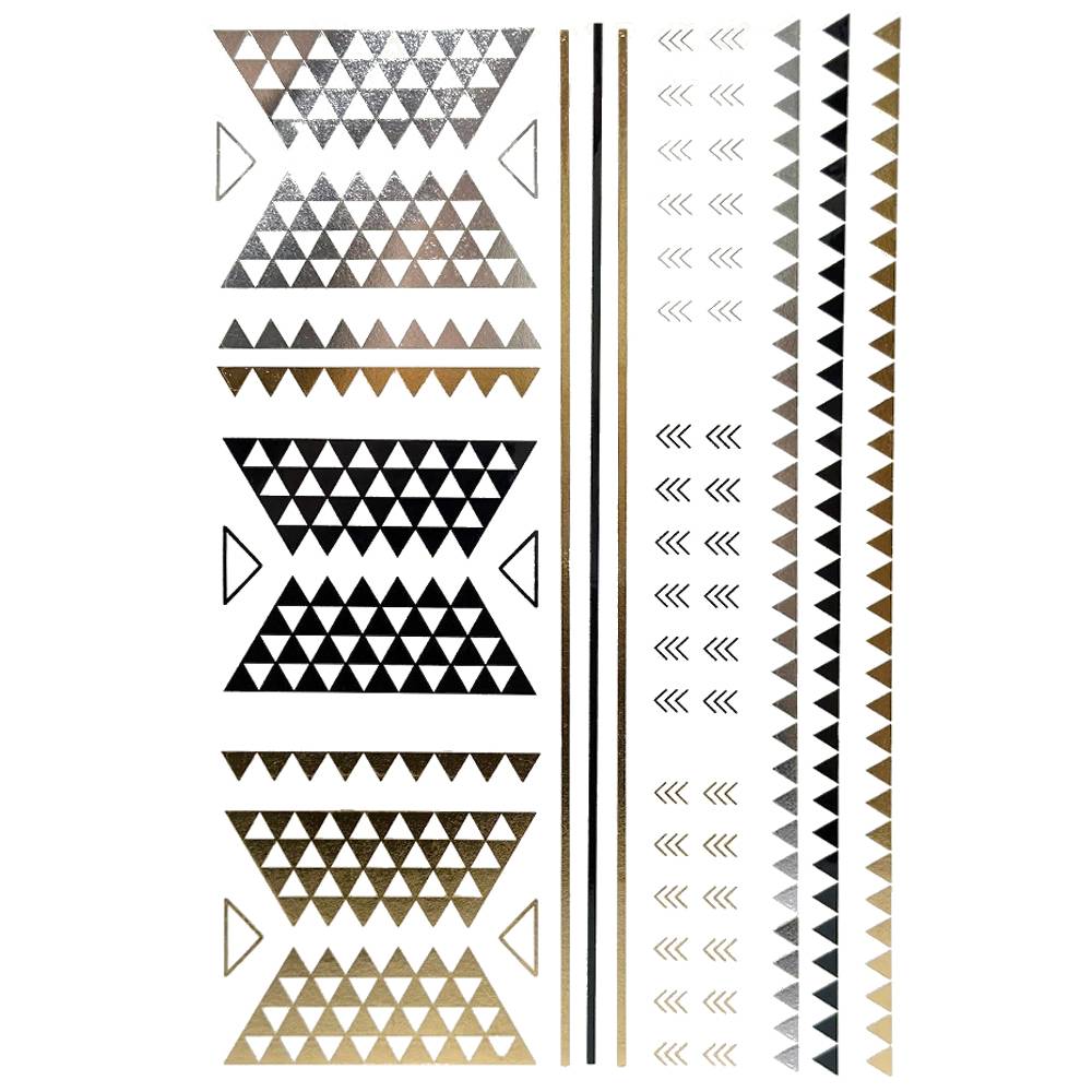 フラッシュタトゥーシール メタリック シャイニング 輝く ボディシール 海 コスプレ 南国 民族風  022