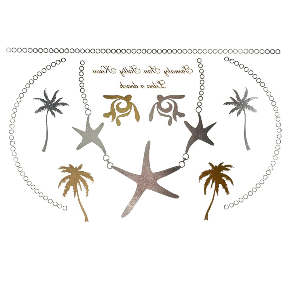 フラッシュタトゥーシール メタリック シャイニング 輝く ボディシール 海 コスプレ 南国 民族風  023