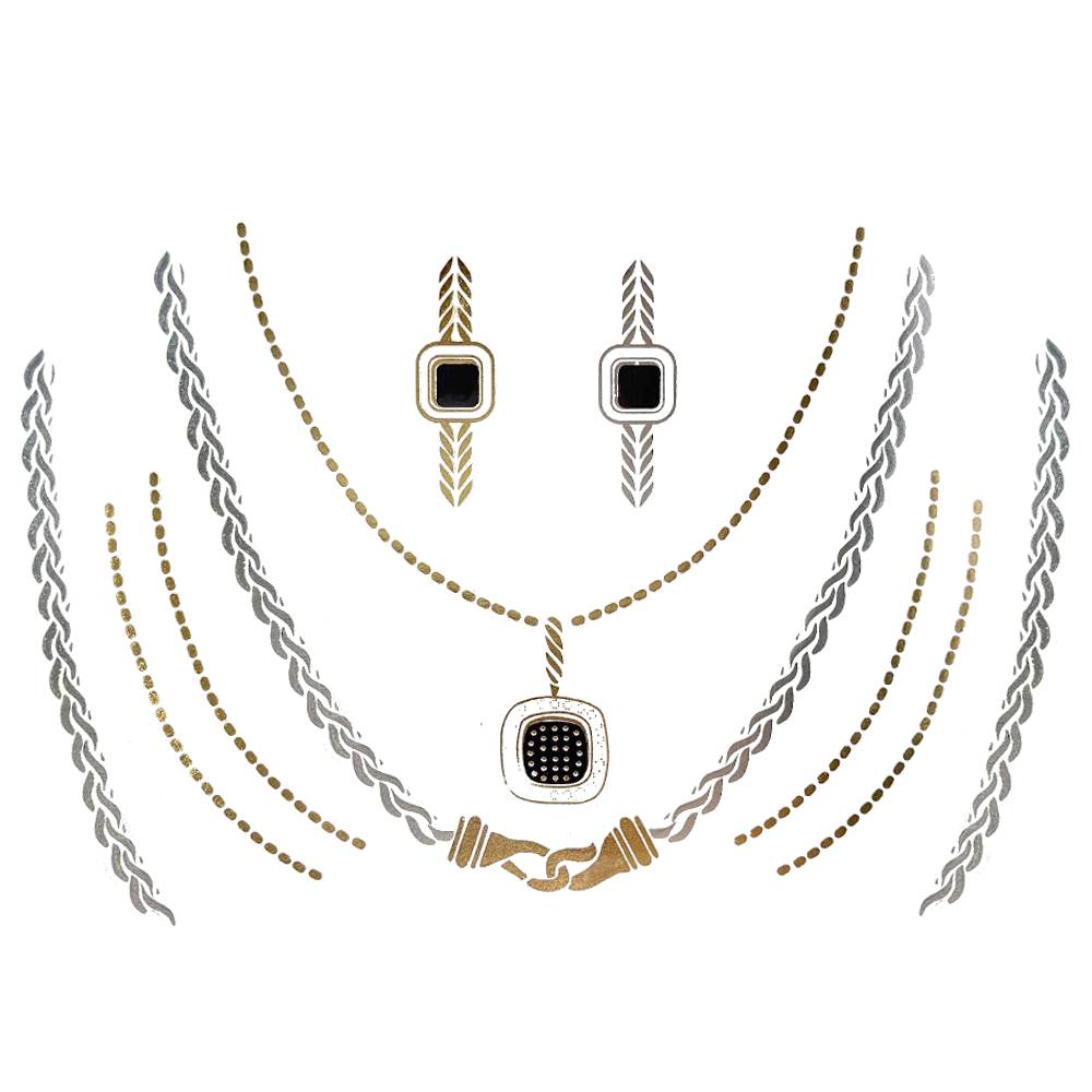 フラッシュタトゥーシール メタリック シャイニング 輝く ボディシール 海 コスプレ 南国 民族風  024 - 画像1