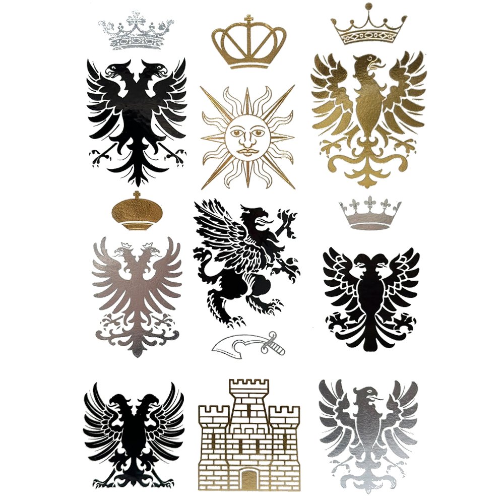 フラッシュタトゥーシール メタリック シャイニング 輝く ボディシール 海 コスプレ 南国 民族風  027