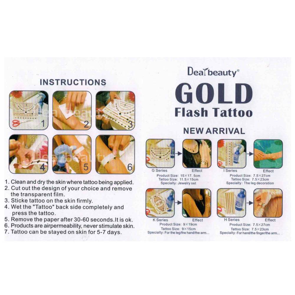 フラッシュタトゥーシール メタリック シャイニング 輝く ボディシール 海 コスプレ 南国 民族風  028 - 画像2