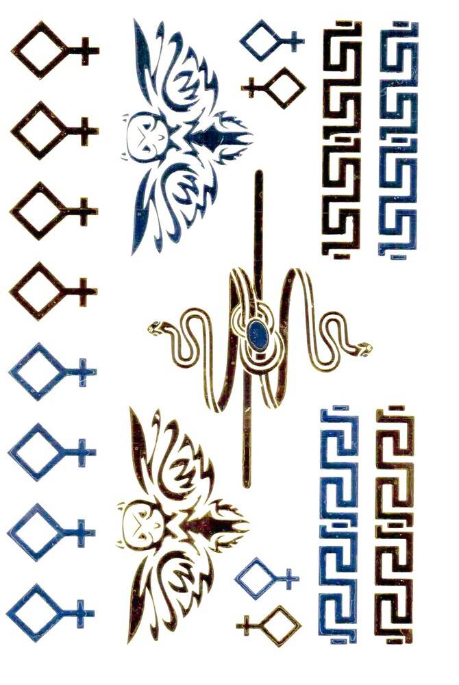 アクセサリー ステッカー 動物 フェイク 幾何学模様 ボディシール タトゥーシール 入れ墨 刺青 豪  set - 画像3