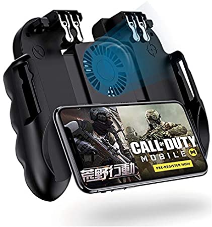 スマホ ゲーム コントローラー 冷却 ファン 搭載 コントローラー 6本指  Fortnite フォートナイト FPS 
