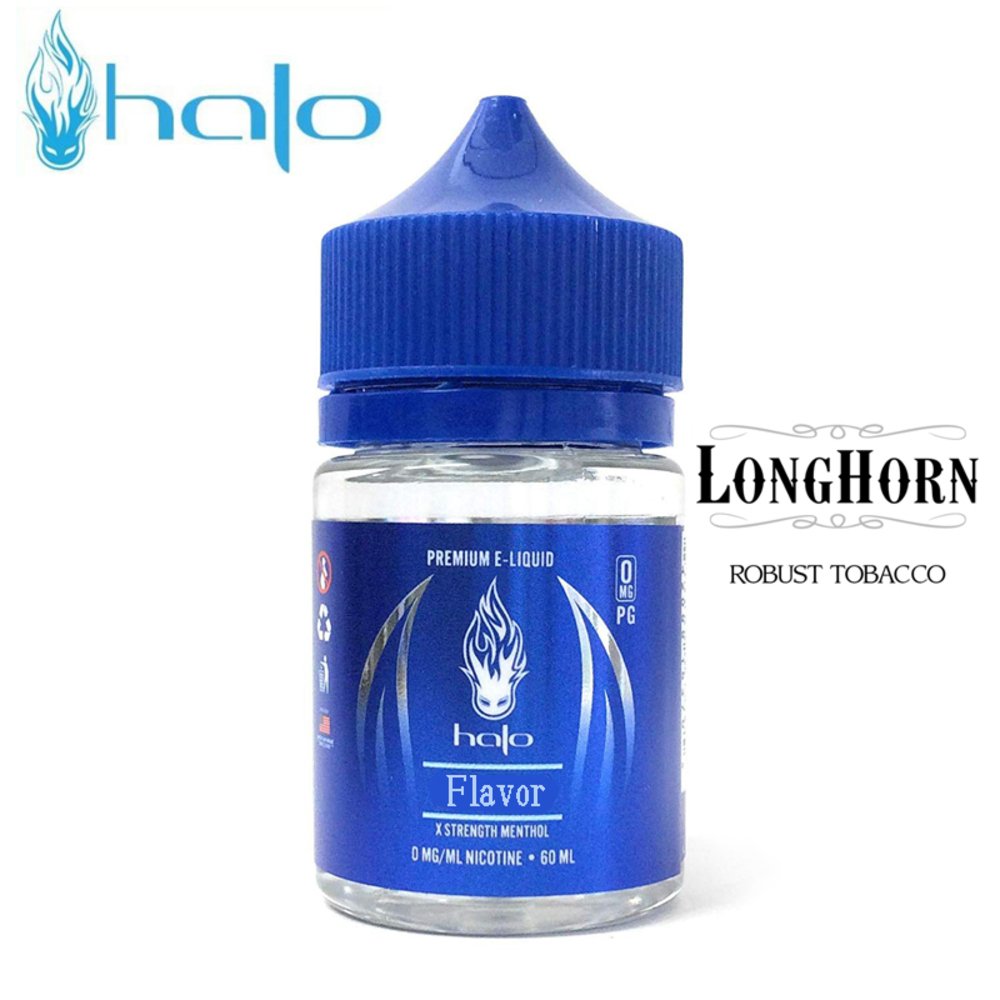 電子タバコ リキッド Halo ヘイロー 60ml ブルーシリーズ  ニコチン0  ロングホーン