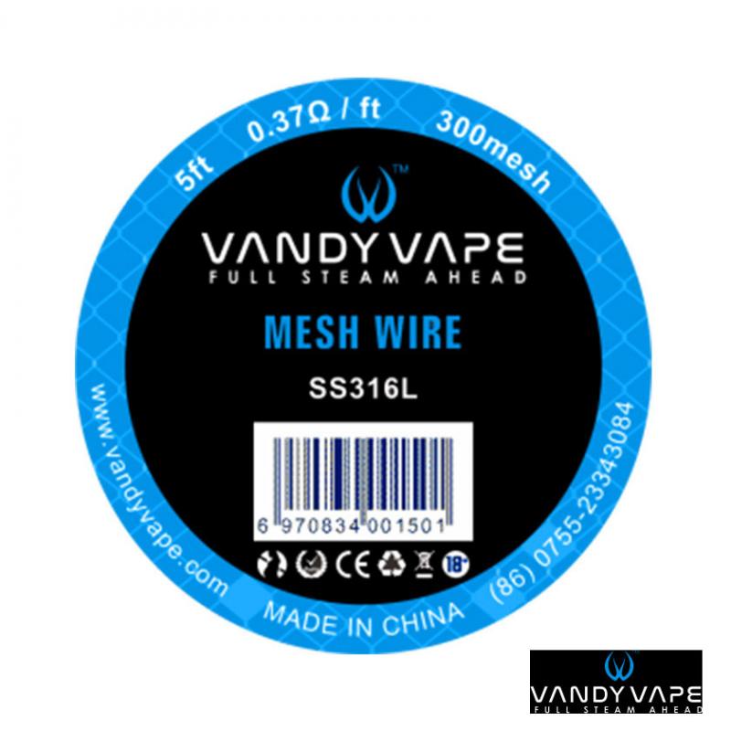 DIY メッシュワイヤー 5ft Vape RDA SS316 300メッシュ Vandy 2.93Ω 