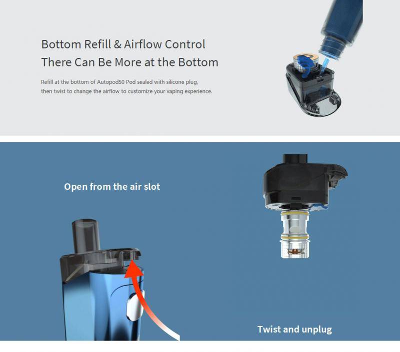 フリーマックス Freemax オートポッド Autopod 50 デュアル メッシュ コイル ポッドキット 2000mAh 4ml 5-50w - 画像4