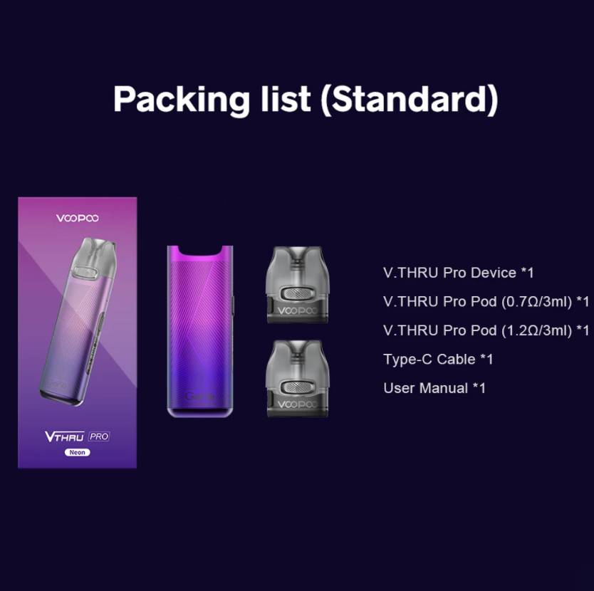 VOOPOO V.THRU Pro Pod Kit 900mAh POD VAPE スターターキット グレー - 画像6