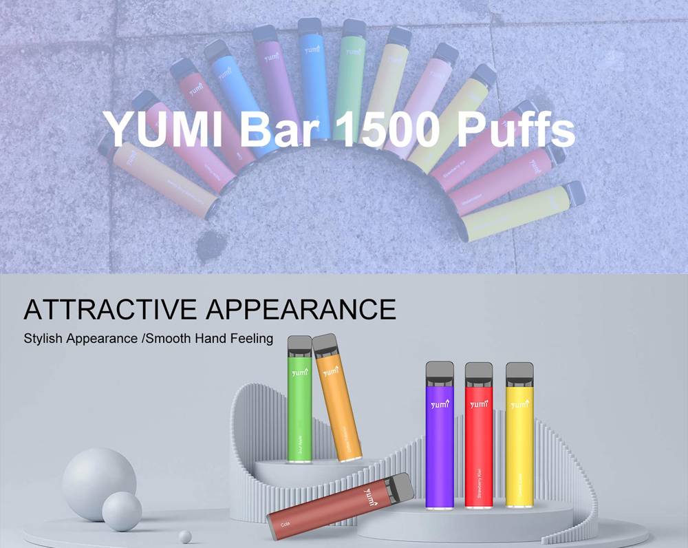 使い捨て電子タバコ Yumi Bar 1500パフ 4.8ml /0mg フルーツ 本体 スターターキット シーシャ 禁煙 - 画像2