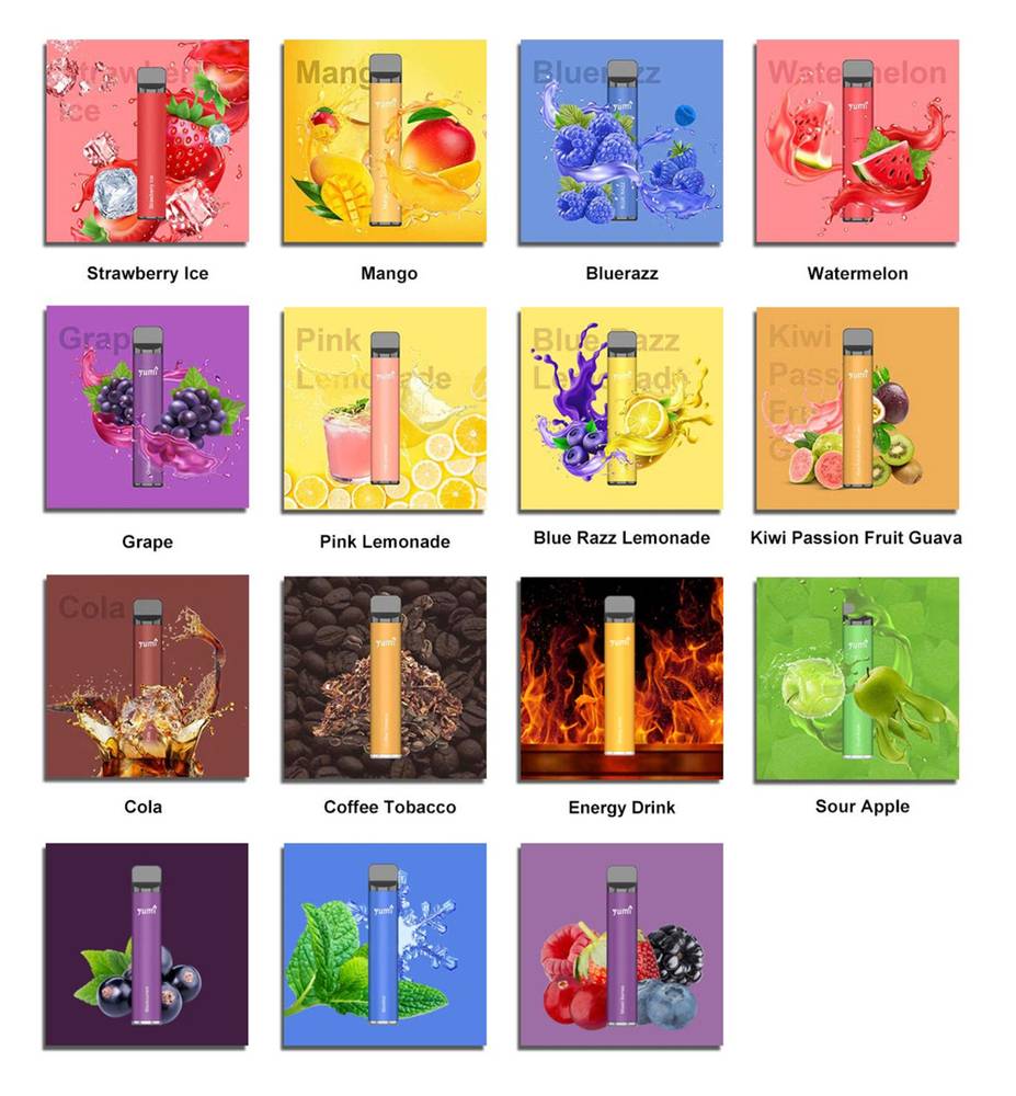 使い捨て電子タバコ Yumi Bar 1500パフ 4.8ml /0mg フルーツ 本体 スターターキット シーシャ 禁煙 - 画像9