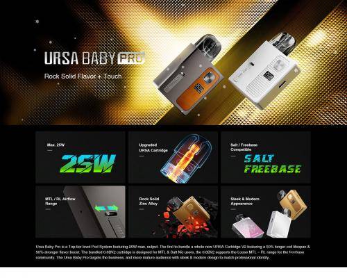 ロストべイプ LostVape Ursa Baby Pro ポッドシステム 900mAh 2.5ml ガンメタル - 画像2