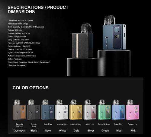 ロストべイプ LostVape Ursa Baby Pro ポッドシステム 900mAh 2.5ml ガンメタル - 画像5