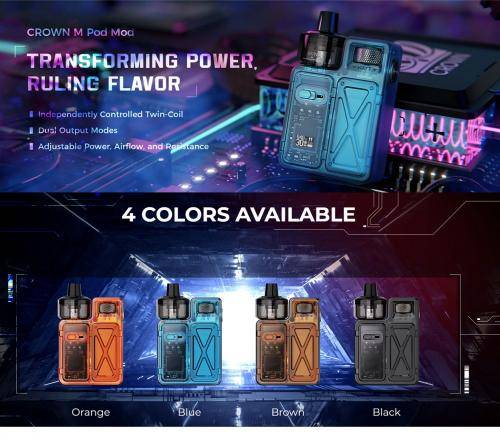 ユーウェル Uwell クラウン Crown M ポッドモッドキット 1000mA  ブラック - 画像2
