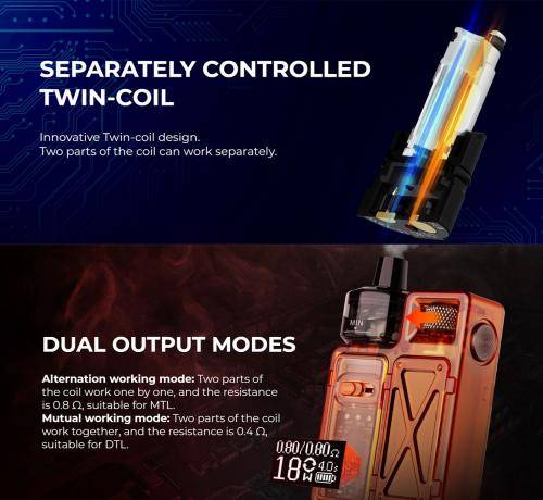 ユーウェル Uwell クラウン Crown M ポッドモッドキット 1000mA  ブラック - 画像3