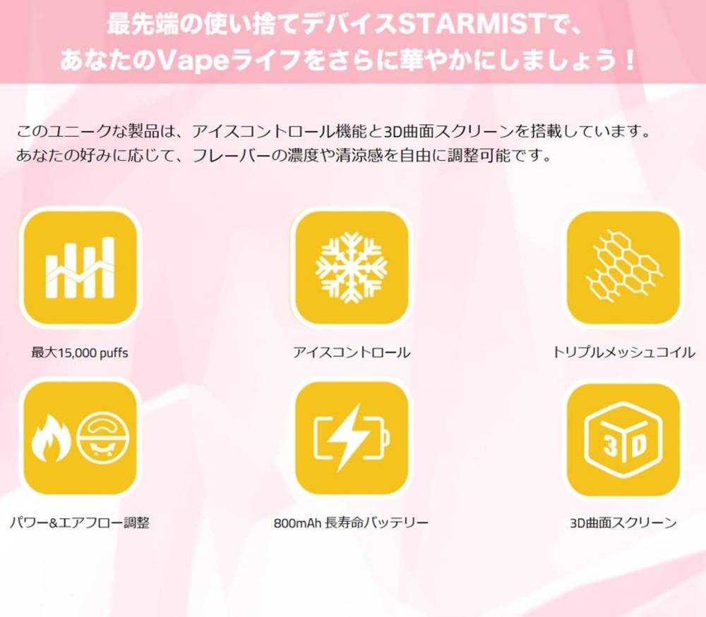 使い捨てキット ハイニクスター HiNIC STARMIST hiliq ハイリク マスカット - 画像3