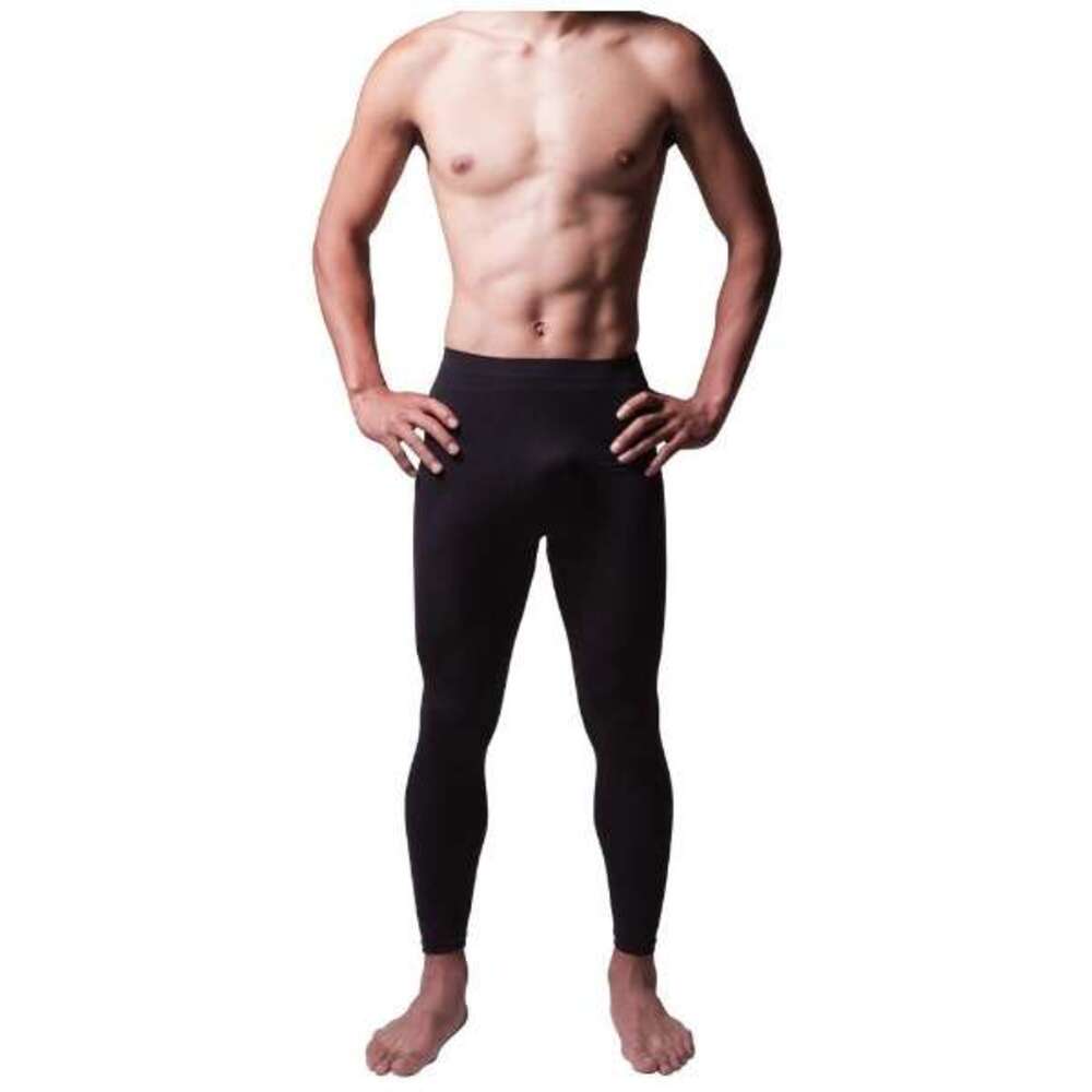 ブラック スポーツ メンズ 男性 トレーニング 薄型タイプ 加圧 スパッツ 熱圧 吸湿熱圧加工   M - 画像4