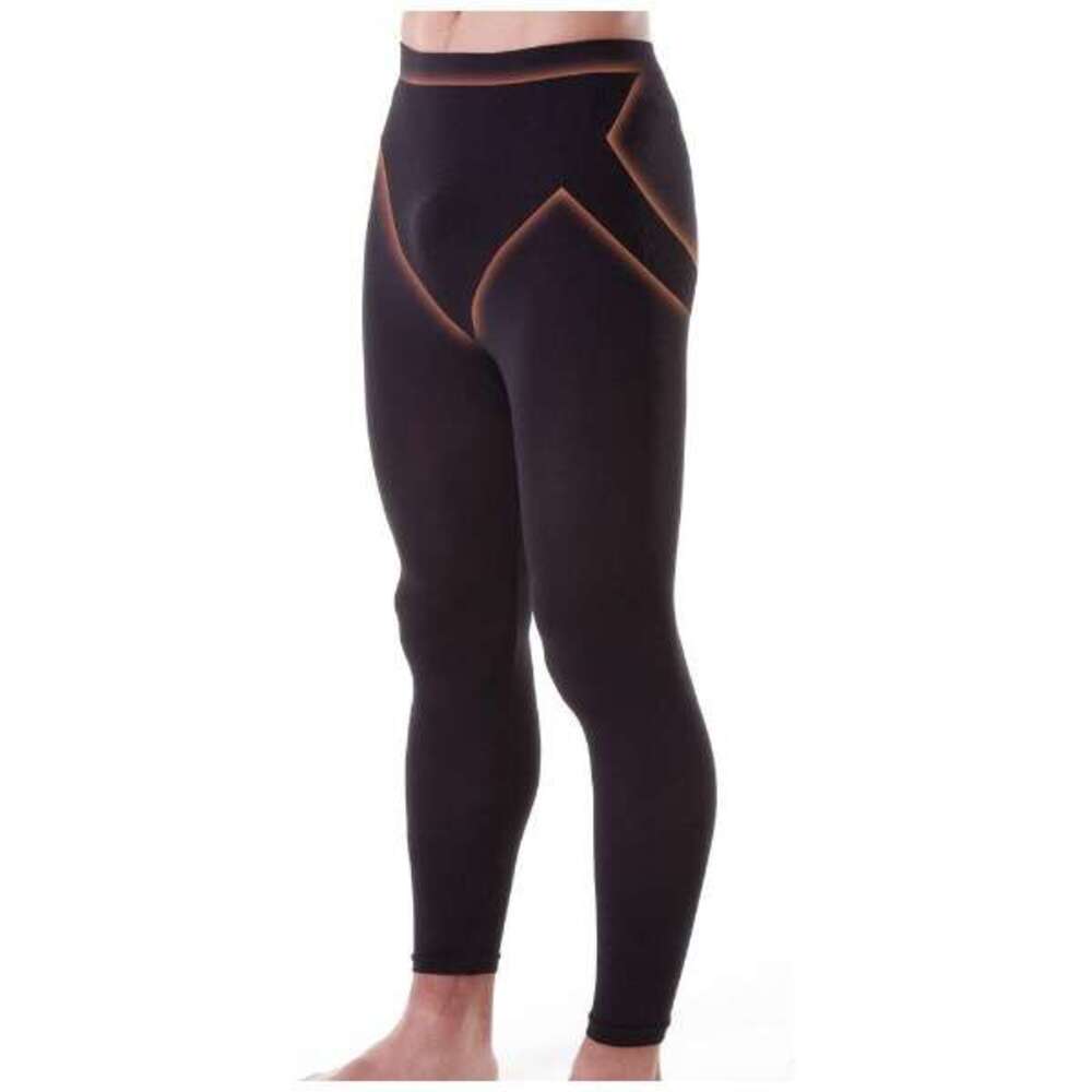 ブラック スポーツ メンズ 男性 トレーニング 薄型タイプ 加圧 スパッツ 熱圧 吸湿熱圧加工   M - 画像5