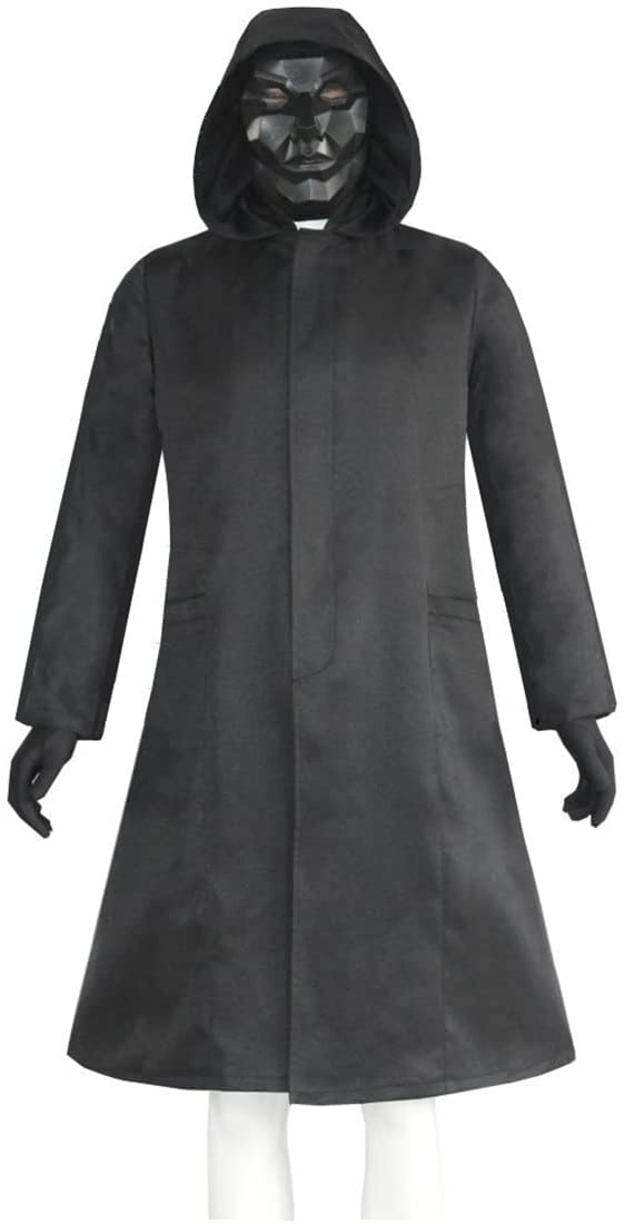 イカゲーム コスプレ 3点セット 悪魔 デーモン ホラー 幽霊 黒 フード付きローブ 衣装 忘年会