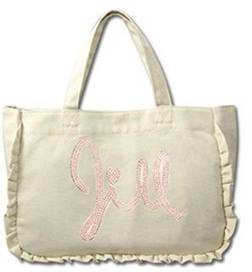 エコバック ジル・スチュアート JILLSTUART フリルラインストーントートバッグ マチ付き かわいい ナチュラル - 画像1