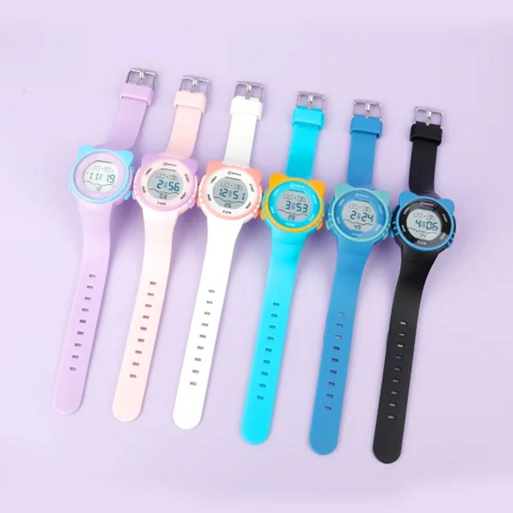 子供 腕時計 かわいい ネコ シリコン 多機能 生活防水 光る 猫耳 アラーム 白 - 画像8