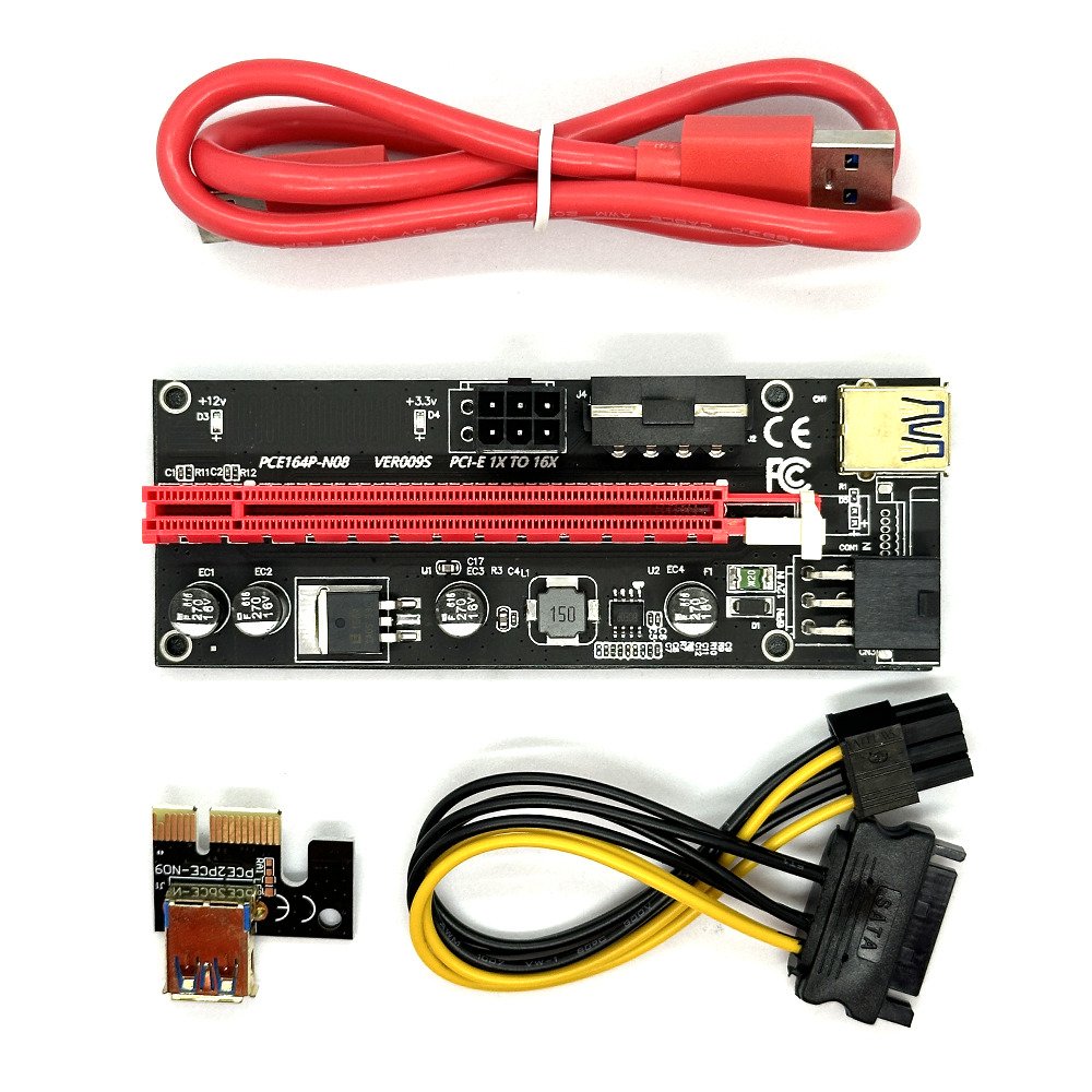 マイニング用ライザーカード グラフィックカード アダプター PCE164P-N08 VER009S PCI-E 1X