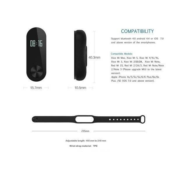 スマートウォッチ スマートブレスレット 多機能リストバンド Iphone Android IOS 対応 Miband2 - 画像4