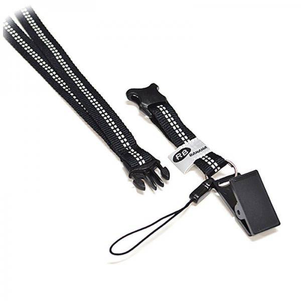 ストラップ 携帯 クリップ ネックストラップ 首かけ ラスタバナナ  ブラック - 画像2