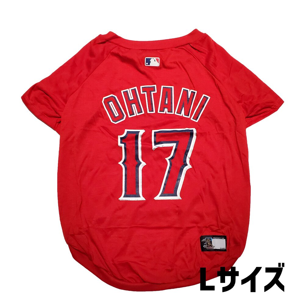 ペット用 Tシャツ レッド 犬 猫 野球 ユニフォーム 大谷翔平 ロサンゼルスエンジェルス 大リーグ お  L