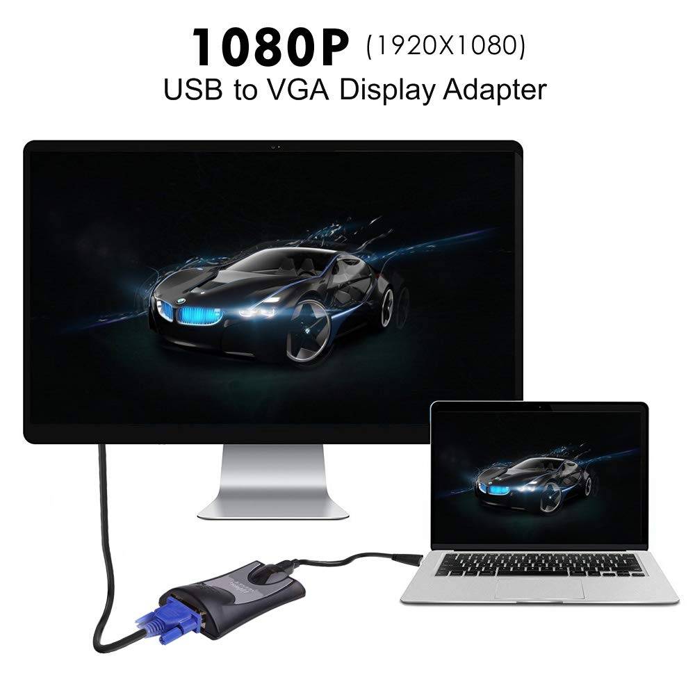 Wavlink USB 2.0 VGAビデオグラフィックスディスプレイアダプタ 解像度1920x1080 EXTRAモニタ HDTV、LCD、プロジェクタ接続 Windows 10、8.1、8、7、XP対応  - 画像6