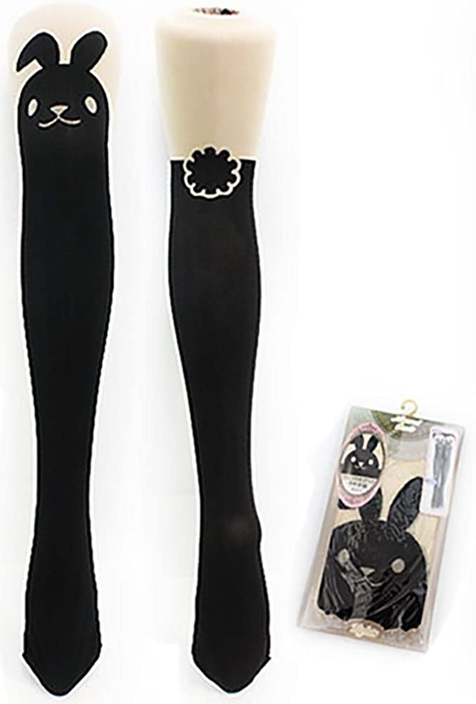 タトゥーストッキング フェイクオーバーニー ウサギ 兎耳 30デニール 9003 - 画像1