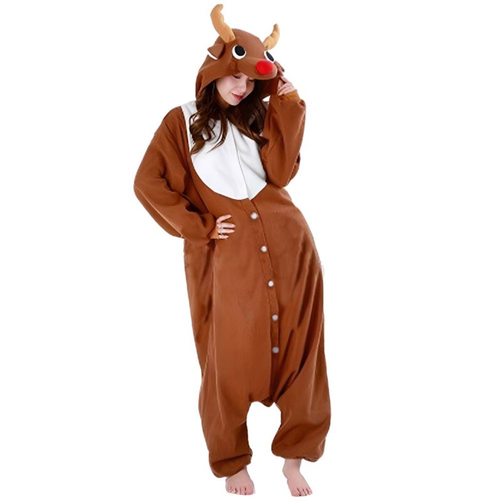 トナカイ コスプレ 着ぐるみ クリスマス パジャマ 衣装 パーティ イベント 宴会 ハロウィン レディース メンズ M - 画像2