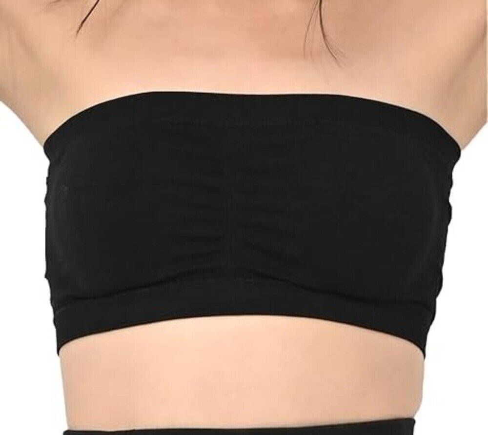 ブラジャー カップ付き ノンワイヤー 紐なし インナー リラックス 下着 ナイトブラ ブラックXXL