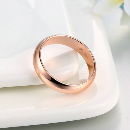 指輪 シンプル ローズゴールドリング 18kメッキ 19.0mm