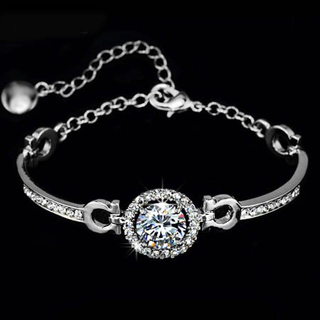 ブレスレット キュービック ジルコニア 3.5カラット  シルバー色