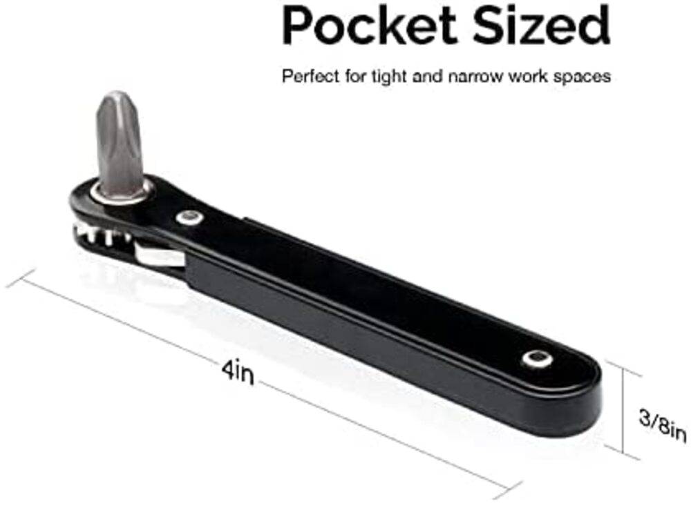 ミニ ラチェットドライバーセット コンパクト ポケットサイズ １０ｃｍ 1/4-Inch  - 画像3