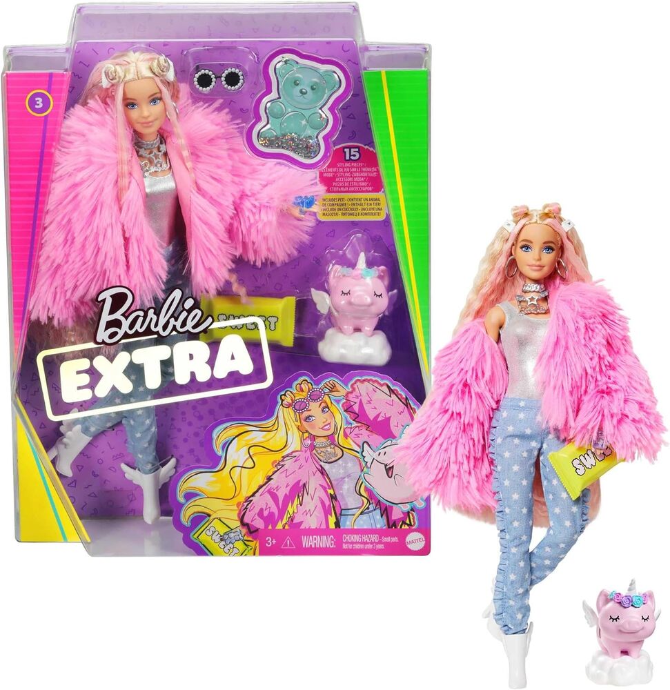 バービー Barbie 人形 ユニコーン ピンク コート Extra Doll 着せ替え 並行輸入品