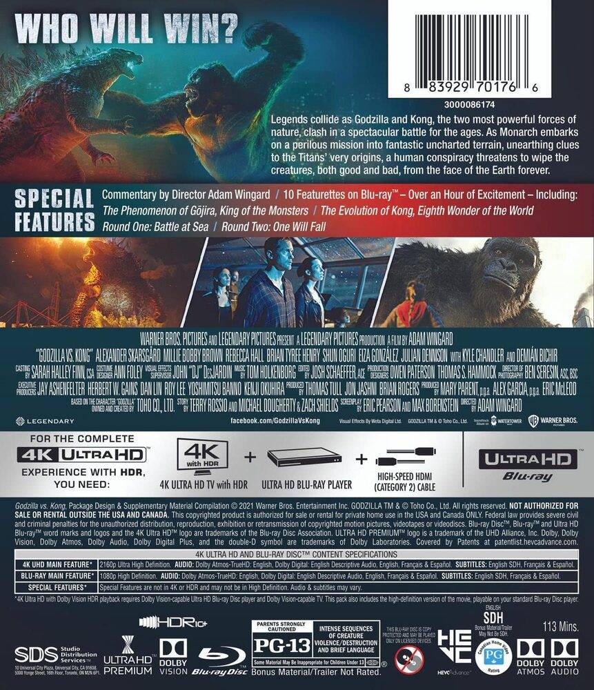 ゴジラvsコング 4K Blu-ray   ブルーレイ Godzilla vs. Kong 怪獣映画  - 画像3