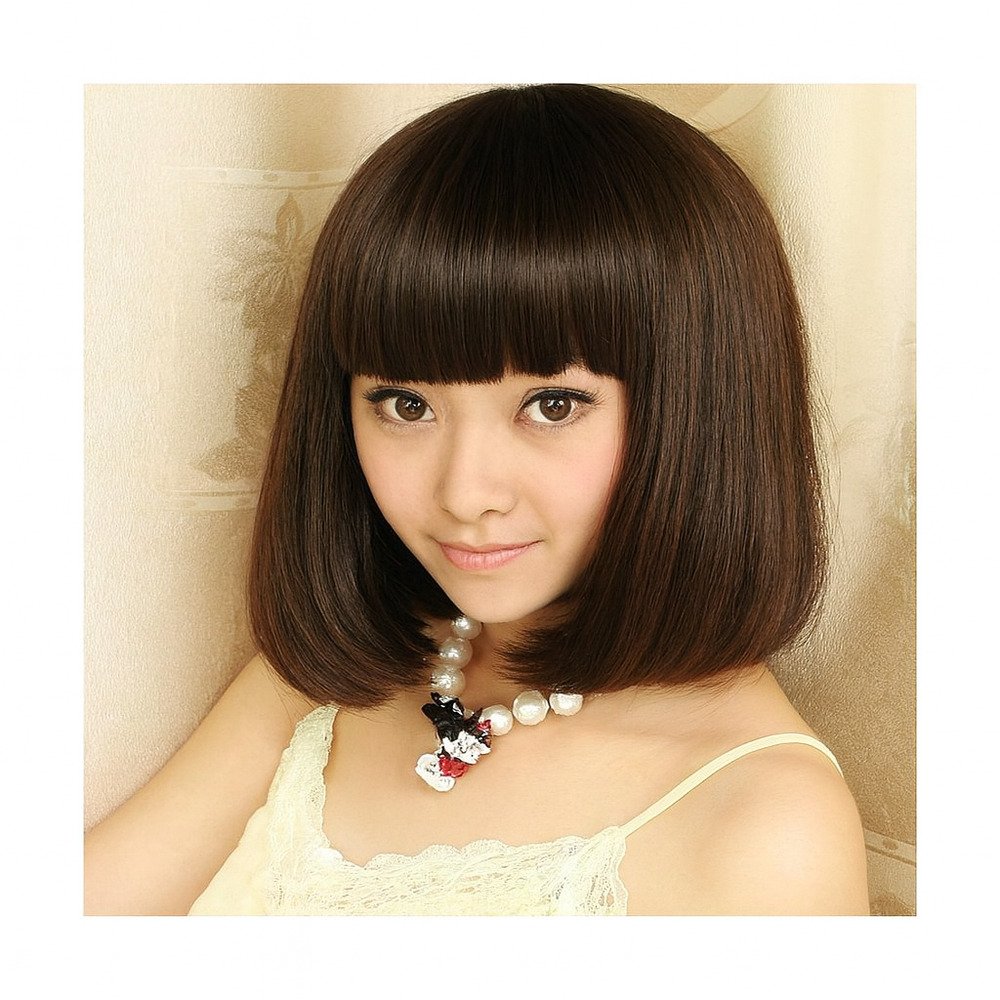 レディース ウィッグ ファッション コスプレ ショートボブ ストレート ミディアム 自然 D204 ブラック