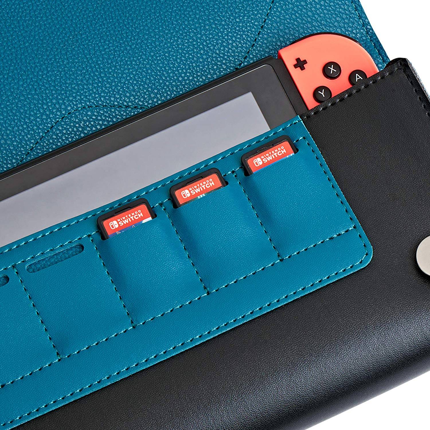 任天堂 Switch 収納ケース 有機ELモデル対応 ポケモン 保護ケース ポーチ レザースリム キャリングケース ニンテンドースイッチ - 画像4