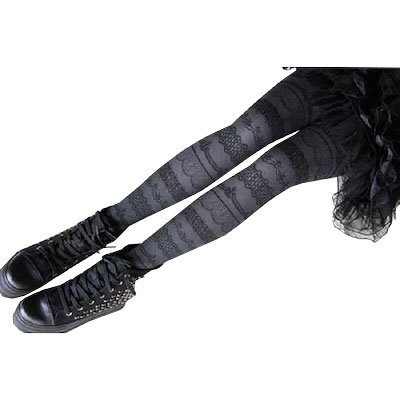 柄タイツ レース模様 美脚 地雷系 病み系 ファッション ZM-067 ゴスロリ タイツ ストッキング